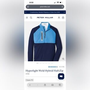 Peter Millar Hyperlight Weld Hybrid Half-Zip